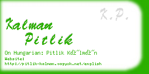 kalman pitlik business card